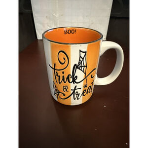 Halloween Trick Or Treat Ceramic Stoneware Tall Coffee Mug